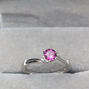 New Sterling Silver 0.50ct Pink Raspberry Rhodolite Garnet Ring Size 8 925 Rare
